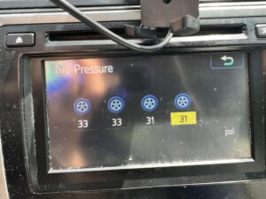 How to Display Tire Pressure in a 2012 Toyota Camry?