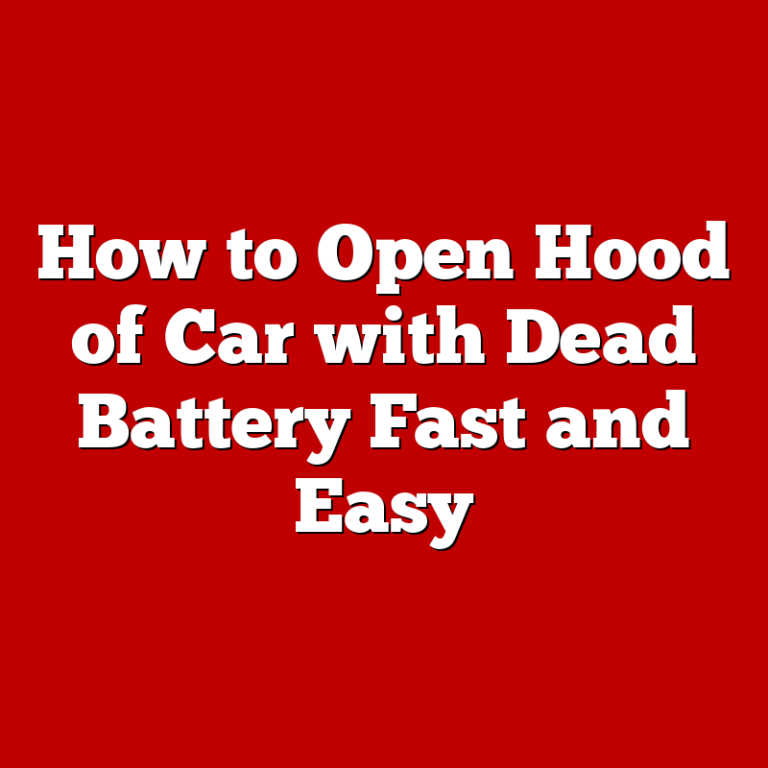 How to Open Hood of Car with Dead Battery Fast and Easy