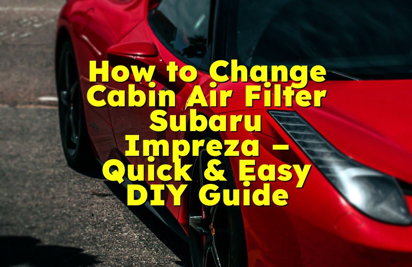 How to Change Cabin Air Filter Subaru Impreza – Quick & Easy DIY Guide