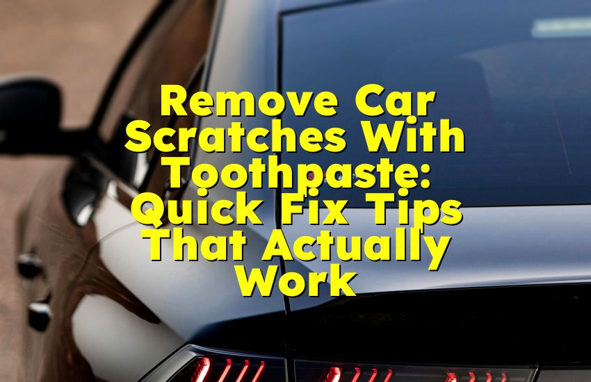 Remove Car Scratches With Toothpaste: Quick Fix Tips That Actually Work