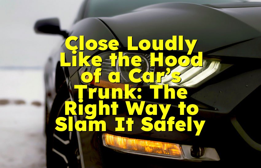 Close Loudly Like the Hood of a Car’s Trunk: The Right Way to Slam It Safely