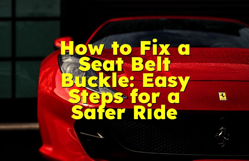 How to Fix a Seat Belt Buckle: Easy Steps for a Safer Ride