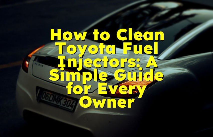 How to Clean Toyota Fuel Injectors: A Simple Guide for Every Owner