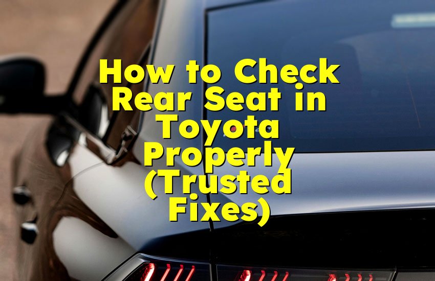How to Check Rear Seat in Toyota Properly (Trusted Fixes)